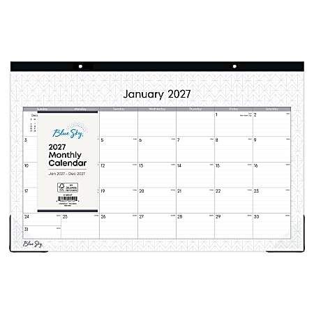 2027 Blue Sky Enterprise Monthly Desk Pad Planning Calendar, 17x11, 0%, Enterprise, Jan&ndash;Dec, RY27