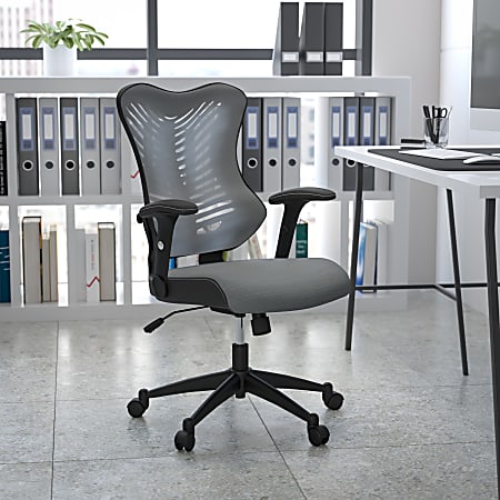 Flash Furniture Designer Ergonomic Mesh High-Back Swivel Chair, Gray/Black