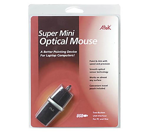 Atek Super Mini Optical Mouse, Black