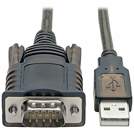Tripp Lite RS232 to USB Adapter Cable with COM Retention (USB-A to DB9 M/M), FTDI, 5 ft. - First End: 1x Type A Male USB - U209005COM
