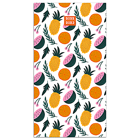 TF Publishing 2-Year Monthly Pocket Planner, 3-1/2" x 6-1/2", Pineapple, January 2022 To December 2023