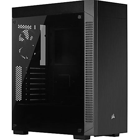 Corsair 110R Gaming Computer Case - Mid-tower - Black - Steel, Plastic, Tempered Glass - 5 x Bay - 1 x 4.72" x Fan(s) Installed - 0 - ATX, Micro ATX, Mini ITX Motherboard Supported - 14.22 lb - 5 x Fan(s) Supported