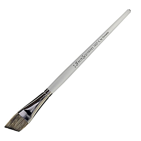 Dynasty Faux Squirrel Paint Brush, 3/4", Angled Bristle, Squirrel Hair, Silver