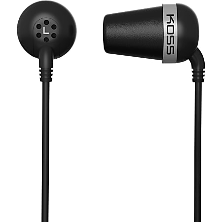 Koss PLUG Earbuds & In Ear Headphones - Stereo - Black - Wired - 16 Ohm - 10 Hz 20 kHz - Earbud - Binaural - In-ear - 4 ft Cable