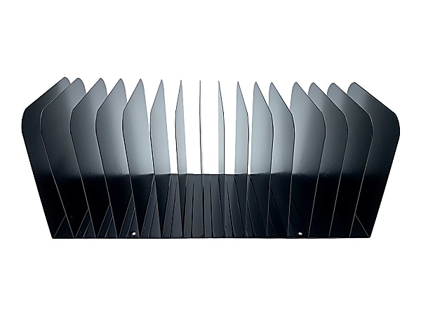 Huron 15-slot Vertical Message Rack, 15 Compartment(s), Vertical, 6.50"H x 16"W x 16.25"D, Durable, Black, Steel