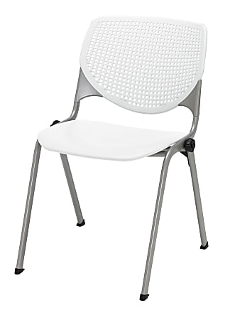KFI Studios KOOL Stacking Chair, White/Silver