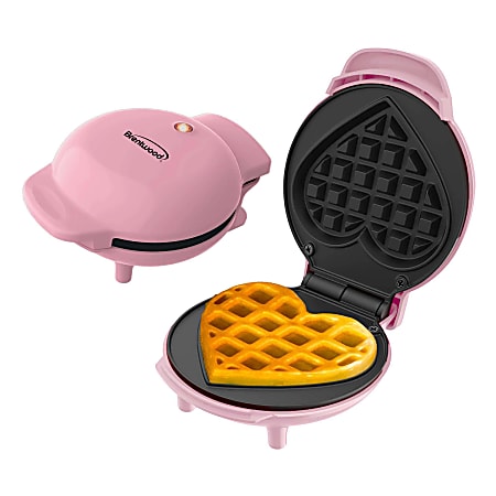 Brentwood&reg; 4-In. 400-Watt Nonstick Mini-Heart-Shaped Waffle Maker, Pink