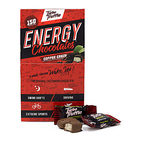 Turbo Truffles Energy Chocolate Coffee Craze Truffles Pack Of 50