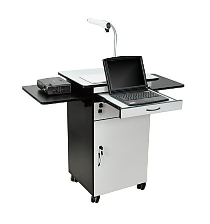 Luxor 23-3/4" Multimedia Workstation With Locking Cabinet,