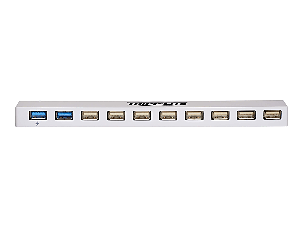 Tripp Lite 10-Port USB 3.0 / USB 2.0 Combo Hub - USB Charging, 2 USB 3.0 & 8 USB 2.0 Ports - Hub - 2 x SuperSpeed USB 3.0 + 8 x USB 2.0 - desktop