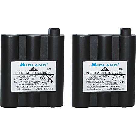 Midland Radio BATT5RX Rechargeable Battery Pack - For Two-way Radio - Battery Rechargeable - 6 V DC - 2 / Pair