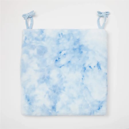 Dormify Leah Tie Dye Faux Fur Seat Cushion, Sky Blue