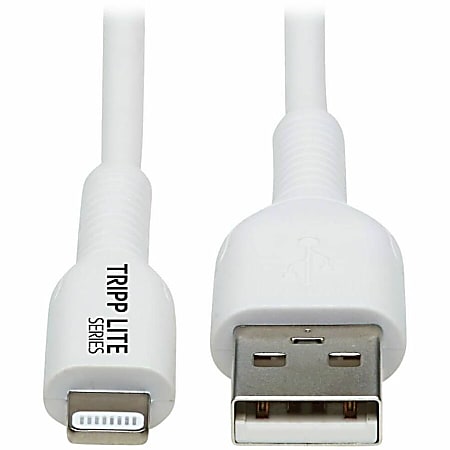 Tripp Lite Safe-IT M100AB-03M-WH Sync/Charge Lightning/USB Antimicrobial Data Transfer Cable - White