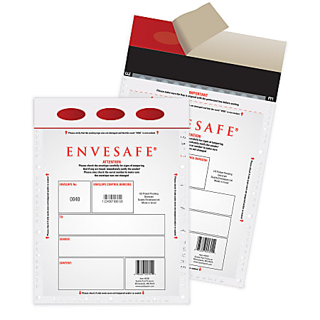 Quality Park® Envesafe Padded Tamper-Resistant Envelope, 10 1/4" x 13 5/8", White