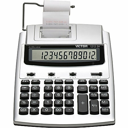 1212-3A Antimicrobial Printing Calculator, Black/Red Print, 2.7 Lines/Sec
