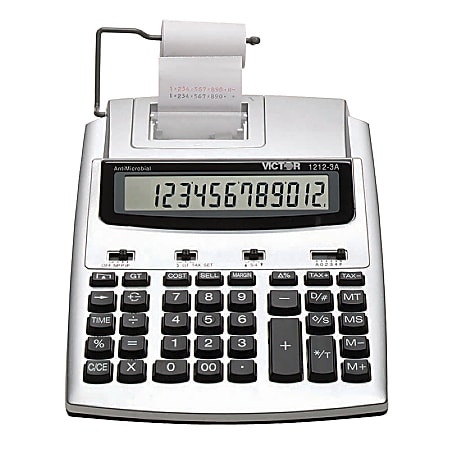1212-3A Antimicrobial Printing Calculator, Black/Red Print, 2.7 Lines/Sec