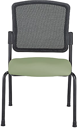 WorkPro® Spectrum Series Mesh/Vinyl Stacking Guest Chair with Antimicrobial Protection, Armless, Olive, Set Of 2 Chairs, BIFMA Compliant