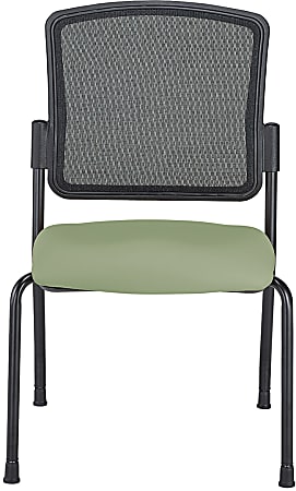 WorkPro® Spectrum Series Mesh/Vinyl Stacking Guest Chair with Antimicrobial Protection, Armless, Olive, Set Of 2 Chairs