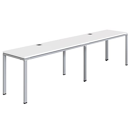 Boss Office Products Simple System Workstation Double Desks, 132" x 30", White