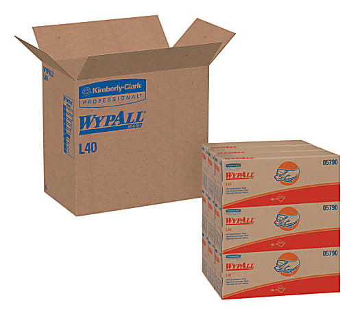 WypAll* 40 Towels, Pop-Up Box, White