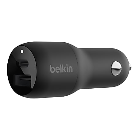 Belkin® 37-Watt Dual Car Charger With PPS, Black