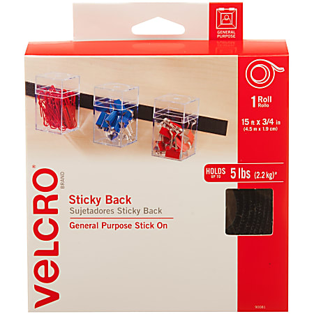  VELCRO Brand Sticky Back Strips with Adhesive, 4 Count, Black  3 1/2 x 3/4 In