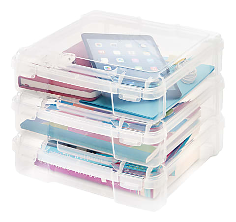 IRIS Portable Project Cases 11 78 x 11 38 x 19 18 Clear Pack Of 6 Cases -  Office Depot