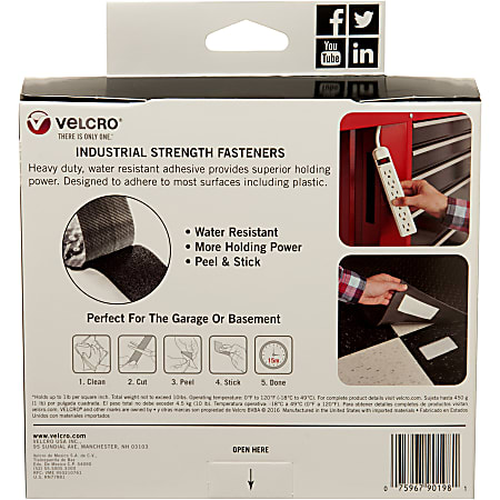 VELCRO Brand Mounting Circles | Adhesive Sticky Back Hook and Loop  Fasteners for Home, Office or Crafting | Strong Secure Hold, 3/8in Circles.  White .