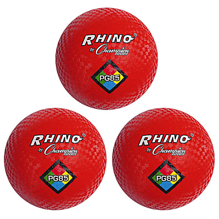 Champion Sports Playground Balls, 8-1/2", Red, Pack Of 3 Balls