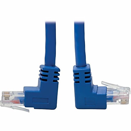 Tripp Lite Cat6 UTP Patch Cable, Up-Angle Male/Down-Angle Male - 5 ft., Blue - First End: 1x RJ-45 Male Network - N204005BLUD