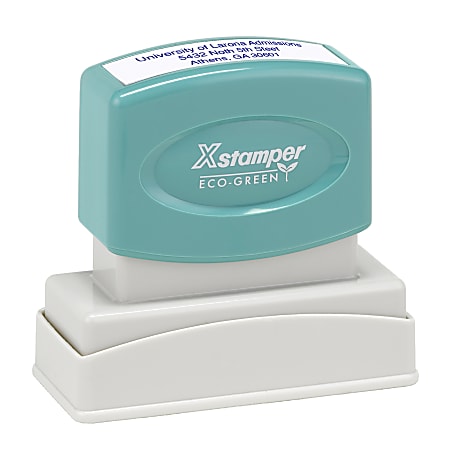 Custom ECO-GREEN Xstamper® Pre-Inked Stamp, N13, 64% Recycled, 9/16" x 2" Impression
