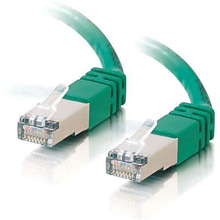 C2G-75ft Cat5e Molded Shielded (STP) Network Patch Cable - Green - Category 5e for Network Device - RJ-45 Male - RJ-45 Male - Shielded - 75ft - Green