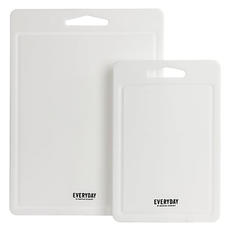 Martha Stewart Everyday Fayer Polypropylene Cutting Board Set, White, Set Of 2 Cutting Boards