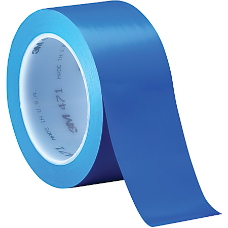 3M™ 471 Vinyl Tape, 3" Core, 2" x 36 Yd., Blue, Case Of 3