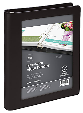 Office Depot® Brand Classic-Style View 3-Ring Binder, 1" Round Rings, Black