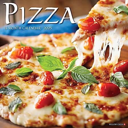 2025 Willow Creek Press Monthly Wall Calendar, 12" x 12", Pizza, January 2025 to December 2025, 44476