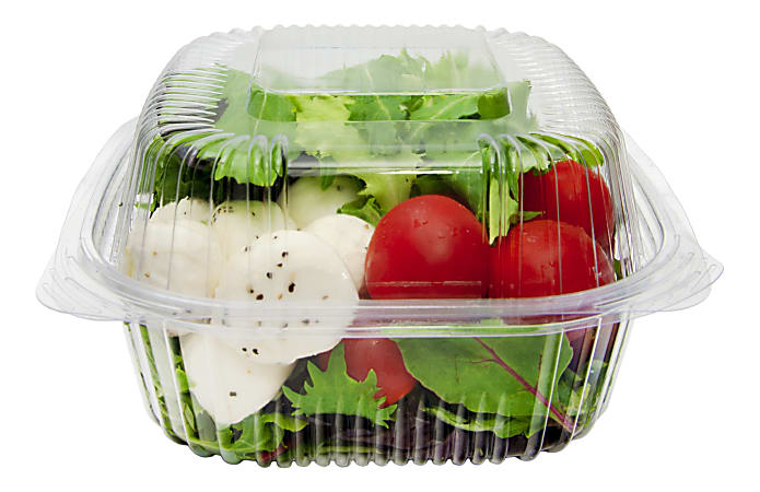 StalkMarket Compostable PLA Cold Food Containers, 6" x 6" x 3.5", Clear, Pack of 240