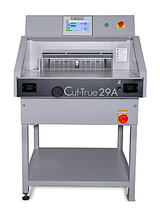 Formax Cut-True 29A Automatic Electric Guillotine Paper Cutter With LED Laser Line, 20-1/2", Gray