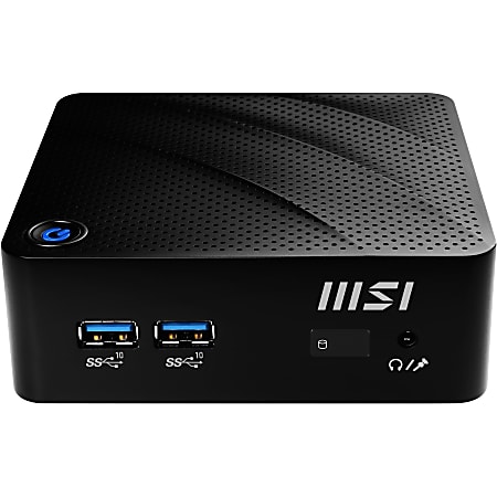 MSI Cubi N Cubi N JSL-035US Desktop Computer - Intel Celeron N4500 Dual-core (2 Core) 1.10 GHz - 4 GB RAM DDR3L SDRAM - 128 GB M.2 Serial ATA SSD - Mini PC - Black - Intel Chip - Windows 11 Pro - Intel UHD Graphics DDR3L SDRAM - IEEE 802.11ac - 45 W