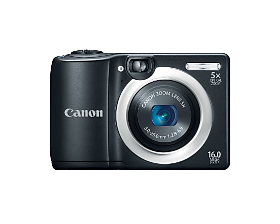Canon PowerShot A1400 16 Megapixel Compact Camera - Black - 2.7" LCD - 5x Optical Zoom - 4x Digital Zoom - Digital (IS) - 4608 x 3456 Image - 1280 x 720 Video - HD Movie Mode