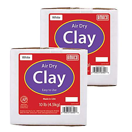 Amaco Air Dry Clay, 10 Lb Per Box, White, Set Of 2 Boxes