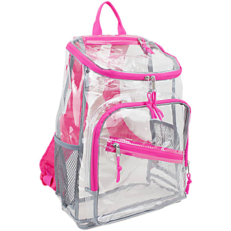 Eastsport PVC Deluxe Top-Loader Backpack, Clear/Pink