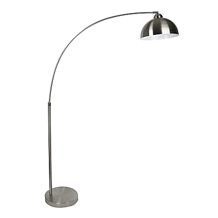 LumiSource Darby Floor Lamp, 68"H, Brushed Nickel