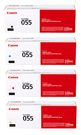 Canon® 055 Black And Cyan, Magenta, Yellow Toner Cartridges Combo, Pack Of 4, 3016C001,3015C001,3014C001,3013C001