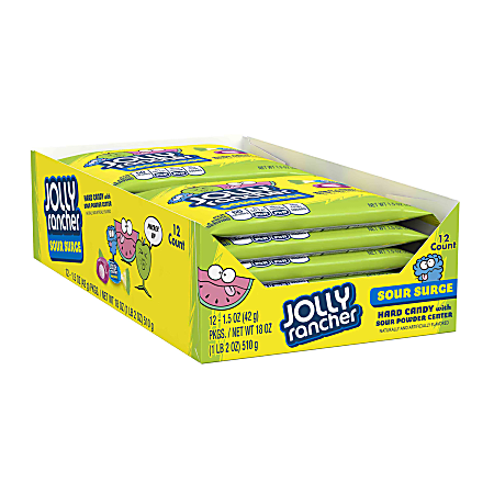 Jolly Rancher Sour Surge Hard Candy, 1.5 Oz, Pack Of 12 Boxes
