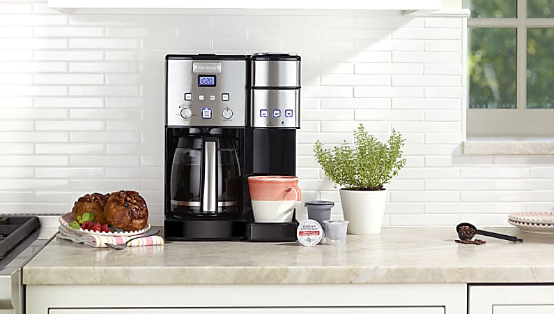 Cuisinart Coffee Center 12 Cup Single Serve Coffee Maker BlackChrome Office Depot