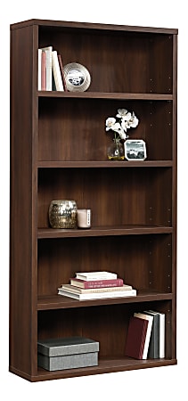 Sauder Optimum 73 12 H 5 Shelf Bookcase Spiced Mahogany Office Depot