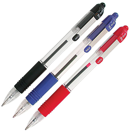 Zebra Z-Grip Retractable Ballpoint Pens - Medium Pen Point - 1 mm Pen Point Size - Retractable - Assorted - Assorted Barrel - 7 / Pack Zebra Z-Grip Retractable Ballpoint Pens - Medium Pen Point - 1 mm Pen Point Size - Retractable - Assorted - Assorted Barrel - 7 / Pack