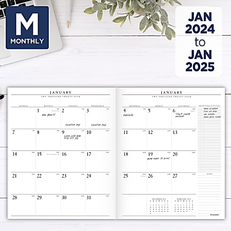 Agenda Executiva AT-A-GLANCE 2025 Mensal 23x28cm - Refil Para Organização