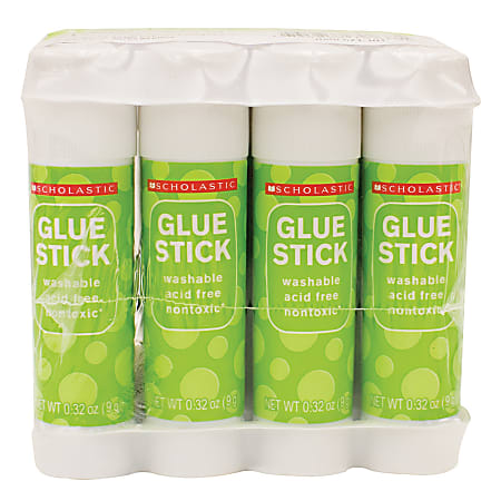 Scholastic Glue Sticks, 0.32 Oz., Clear, Pack Of 12